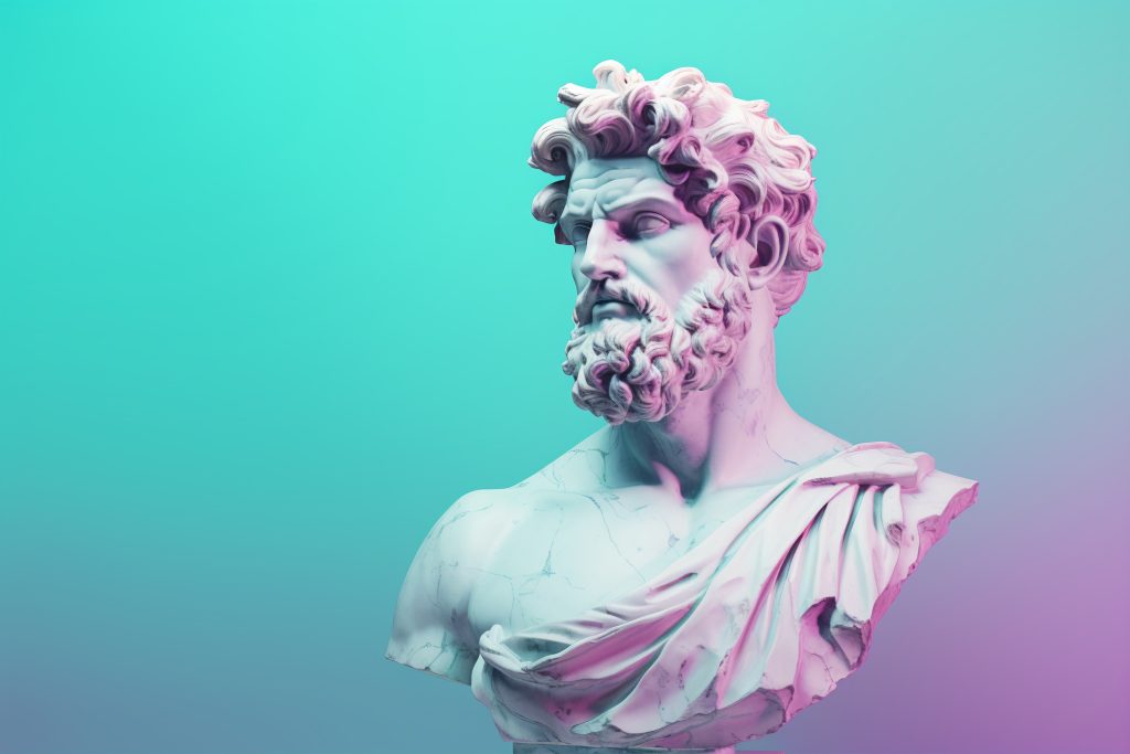 aesthetic background with greek bust (1)